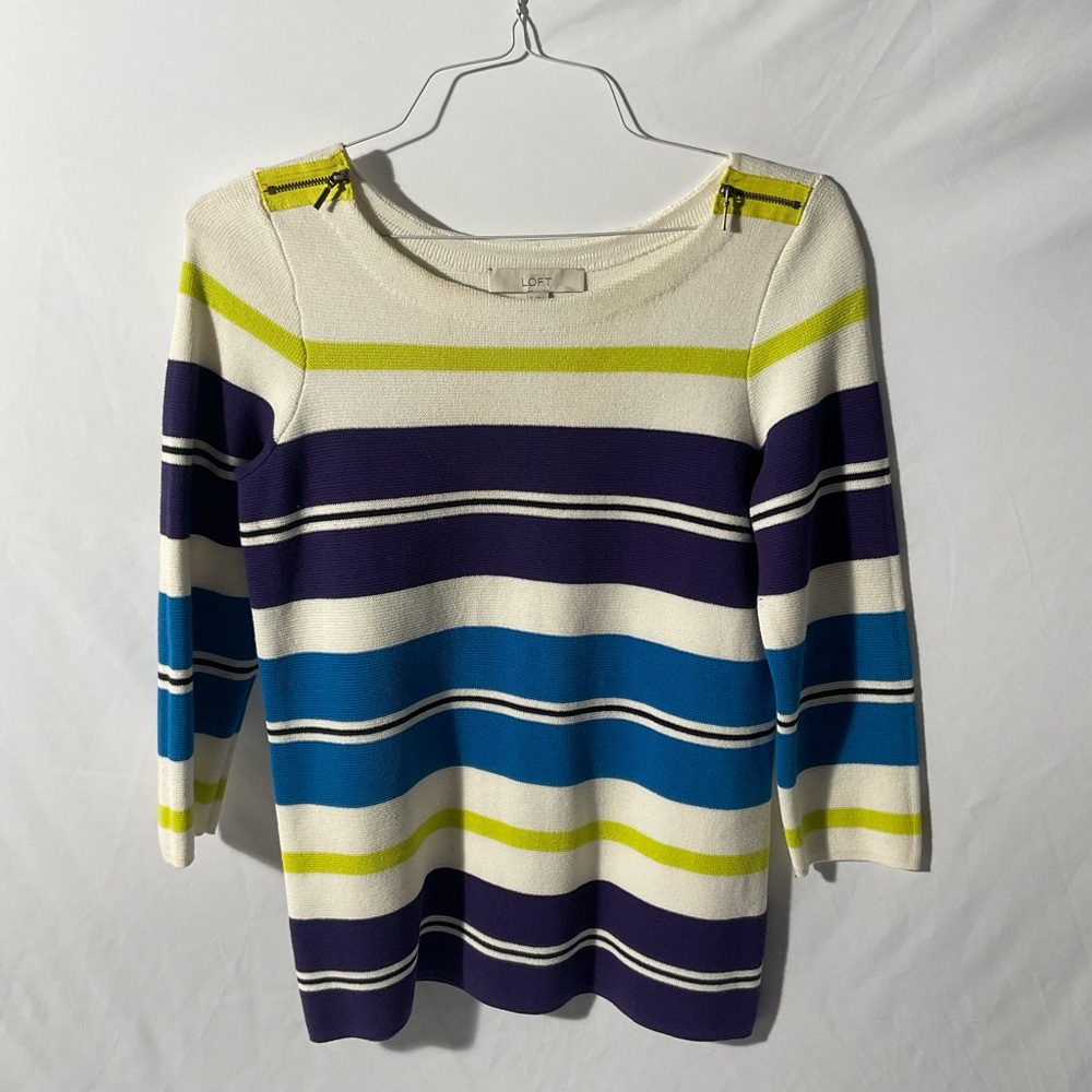 LOFT Multicolor Striped Sweater